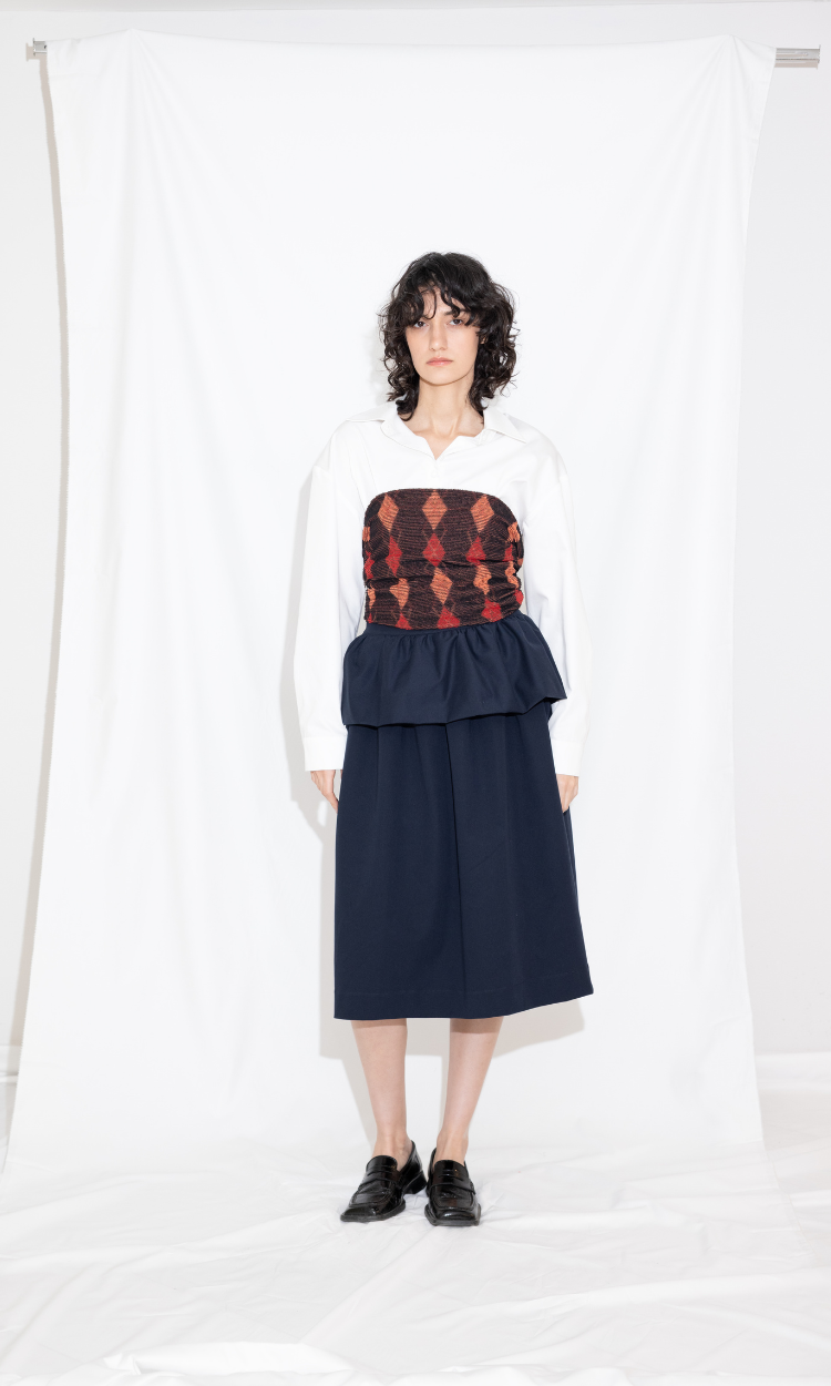 Eva Midi Skirt in Navy