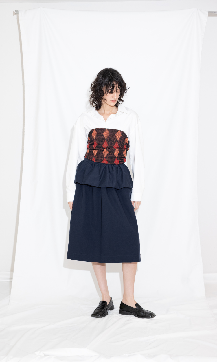 Eva Midi Skirt in Navy