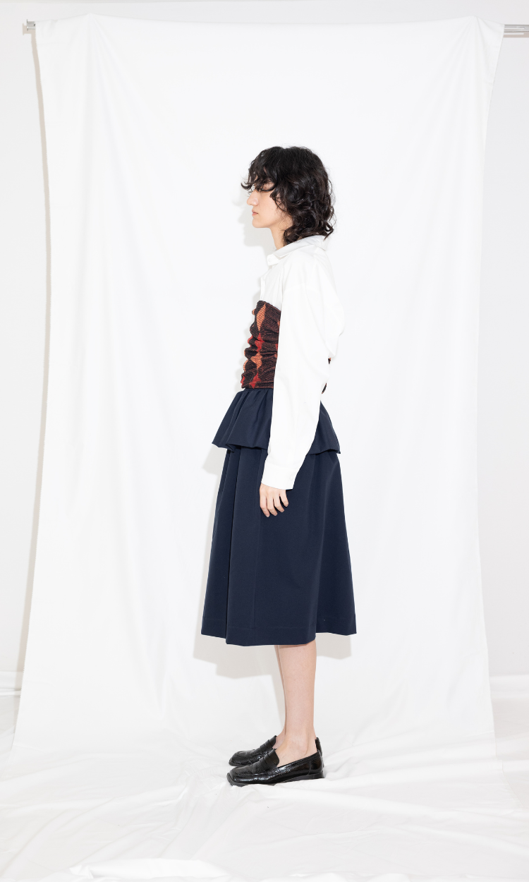 Eva Midi Skirt in Navy