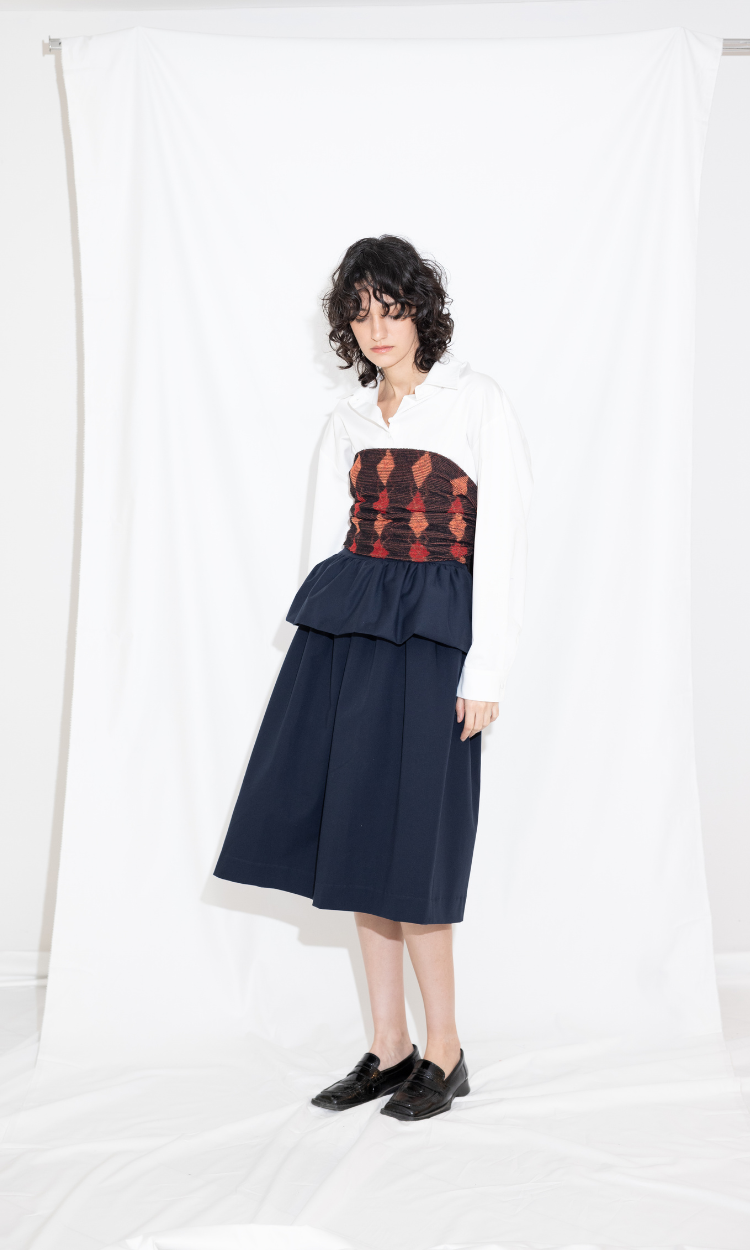 Eva Midi Skirt in Navy