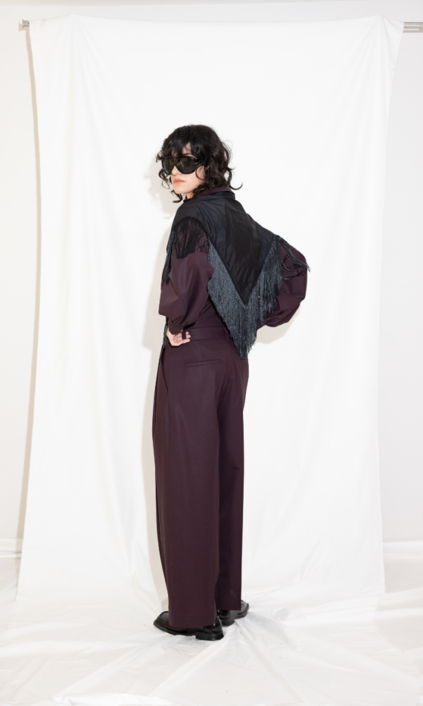 Asia Wool Pant in Burgundy