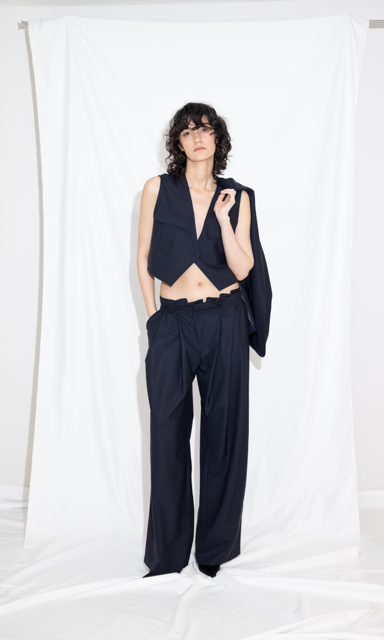 Istanbul Wool Pant in Navy