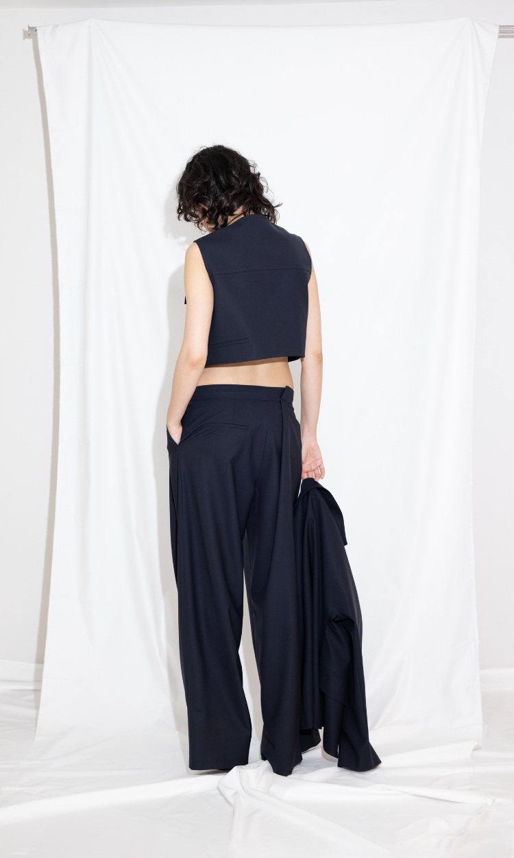 Istanbul Wool Pant in Navy