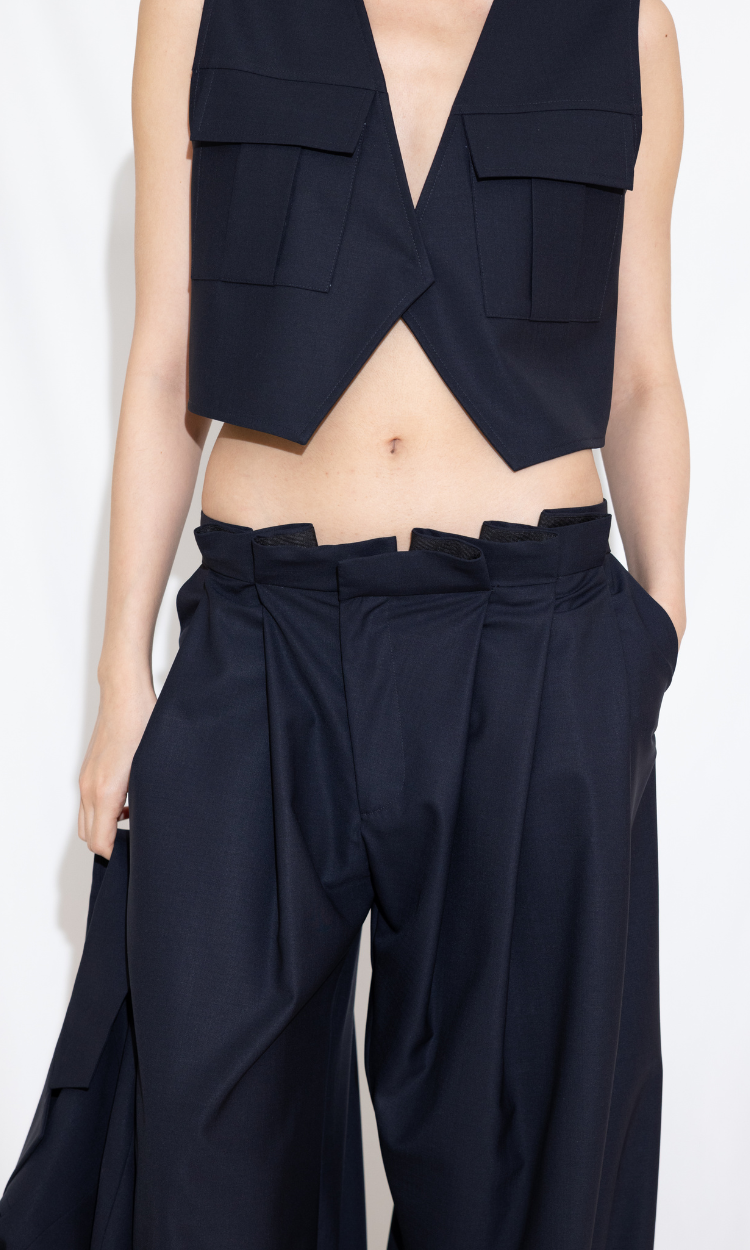 Istanbul Wool Pant in Navy