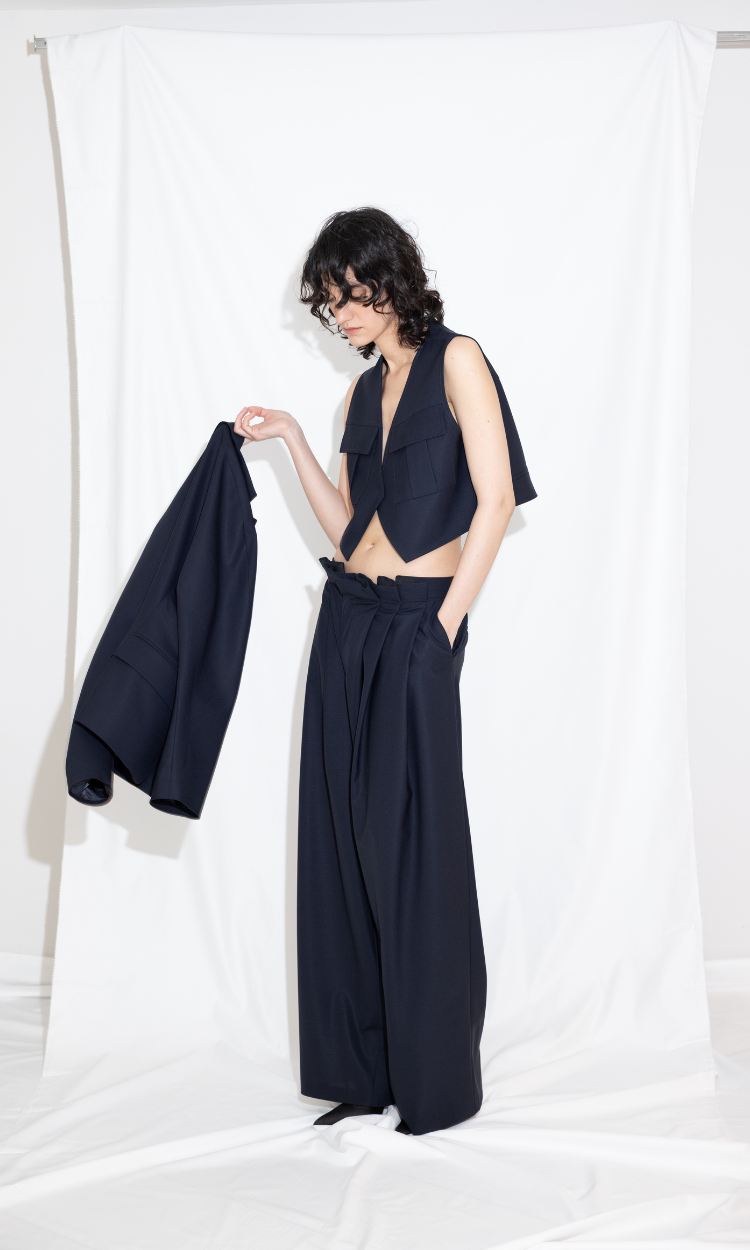 Istanbul Wool Pant in Navy