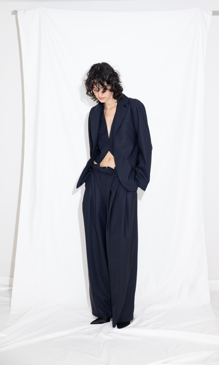 Istanbul Wool Pant in Navy